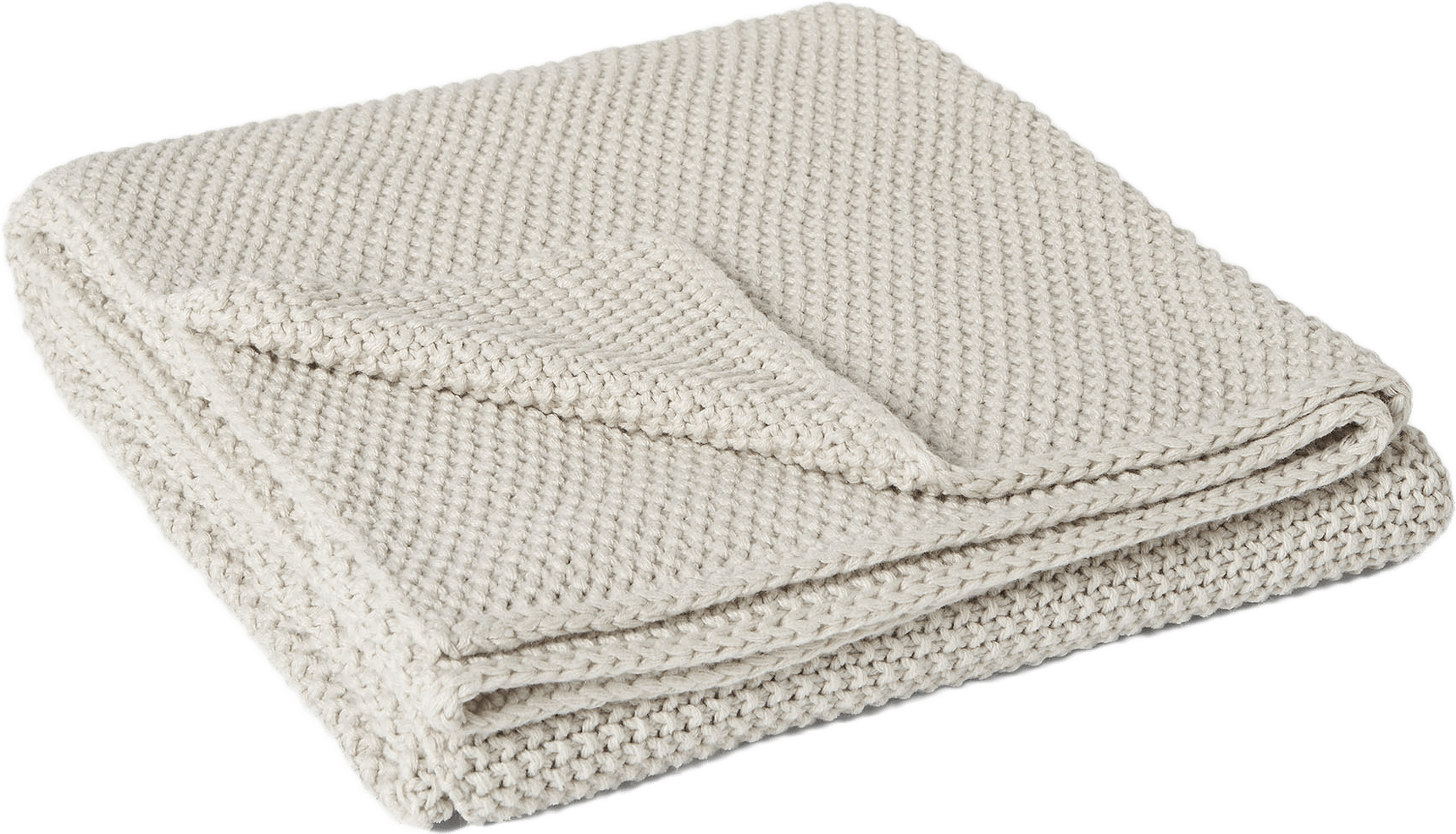 Stickad pläd KNIT 130x170 cm, från Åhléns Home, i färgen Grey.