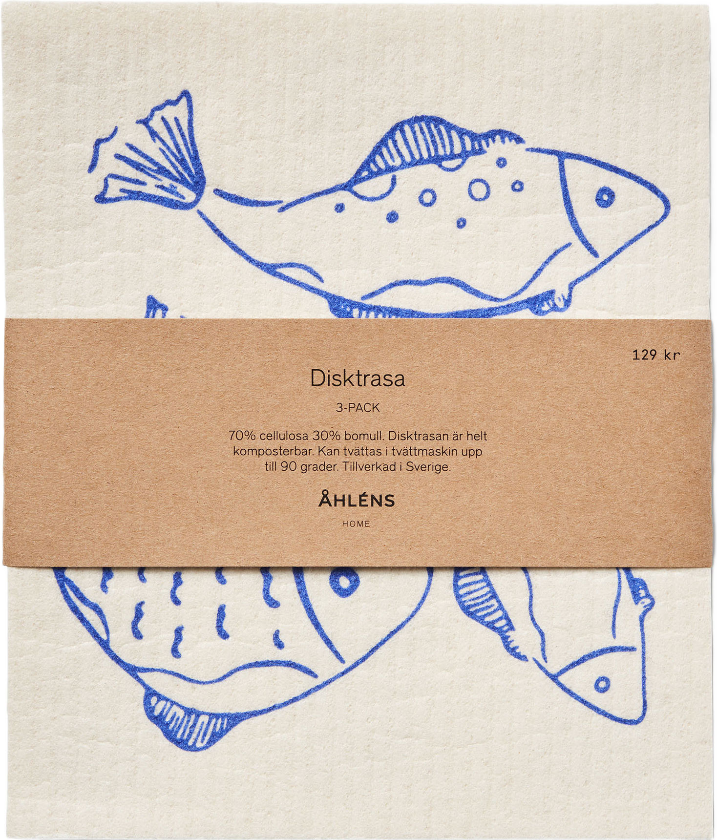 Komposterbara disktrasor PRINT, 3-pack, från Åhléns Home, i färgen Blue.