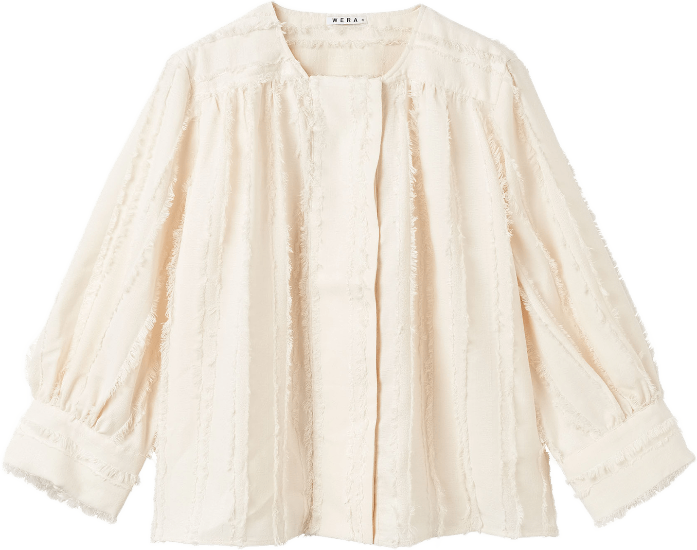 Blus med råa kanter FERNANDA, från Wera, i färgen Cream.