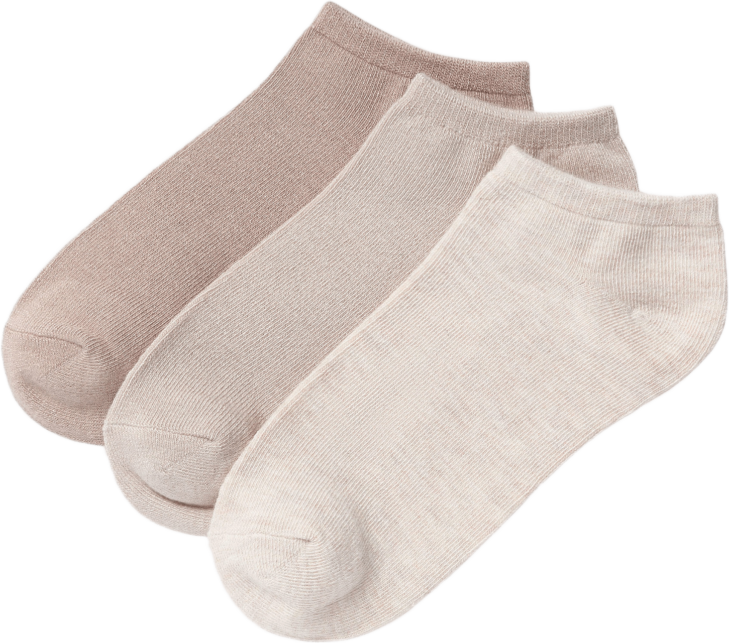 Ankelstrumpor i bambumix, 3-pack, från Å WOMAN, i färgen Beige.