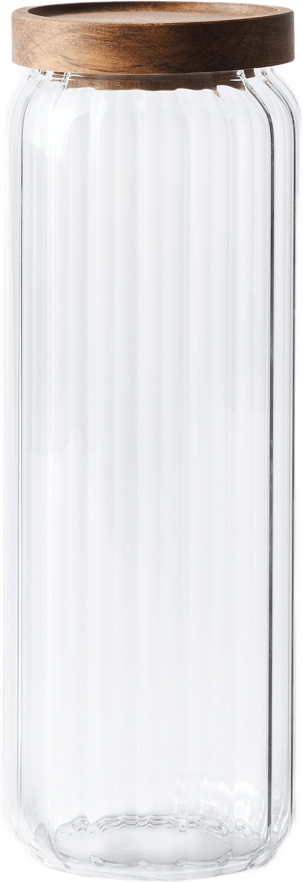 Glasburk med trälock RILL 26 cm, från Åhléns Home, i färgen Clear.