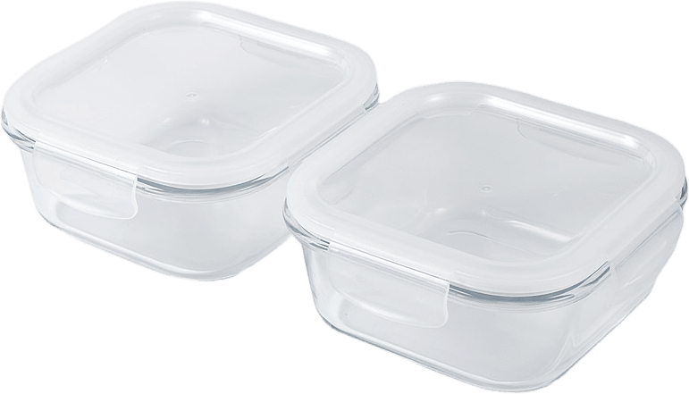Matlåda i glas 800 ml, 2-pack, från Åhléns Home, i färgen Clear.