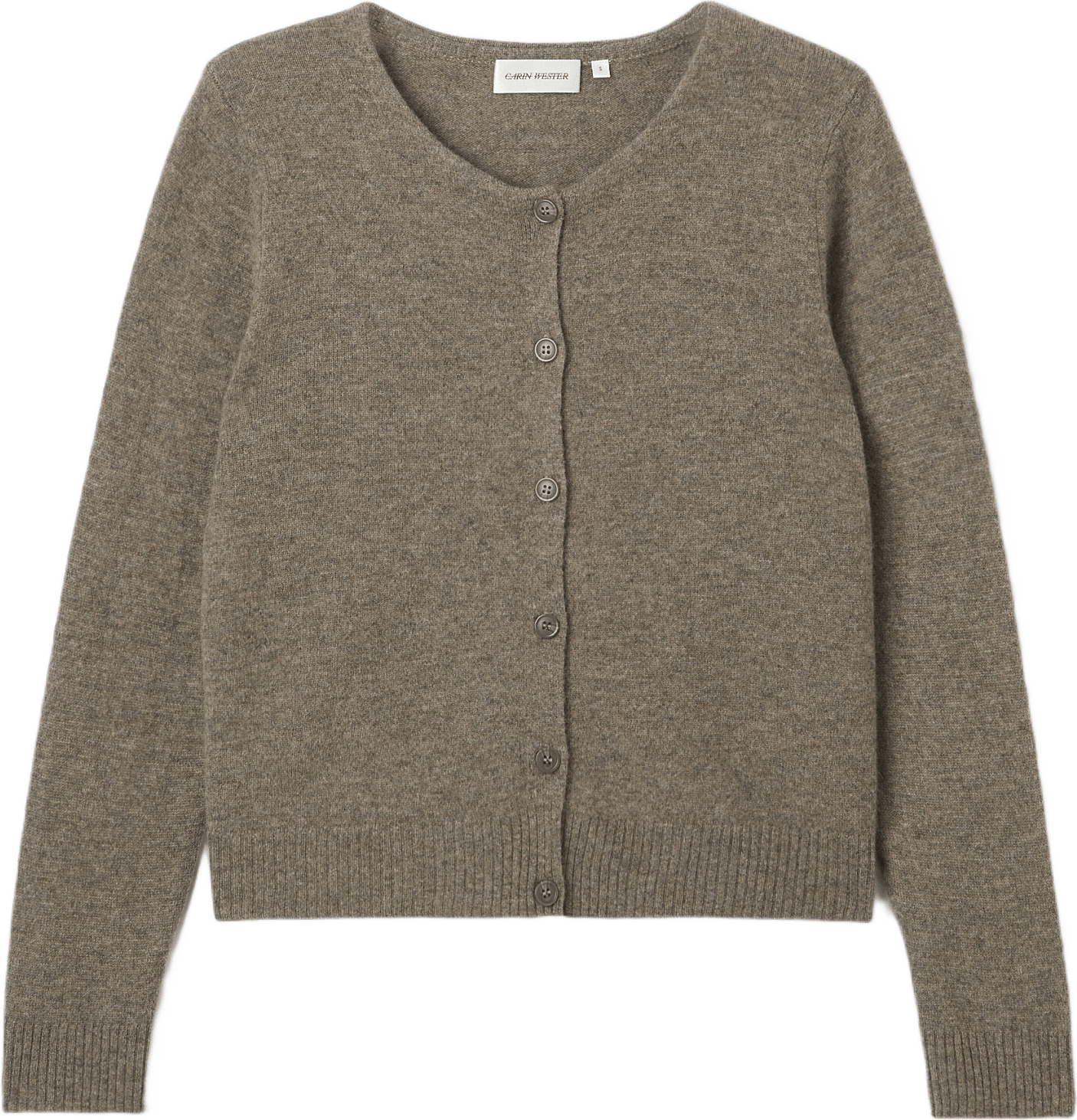 Cardigan i ull DIJON, från Carin Wester, i färgen Mole melange.