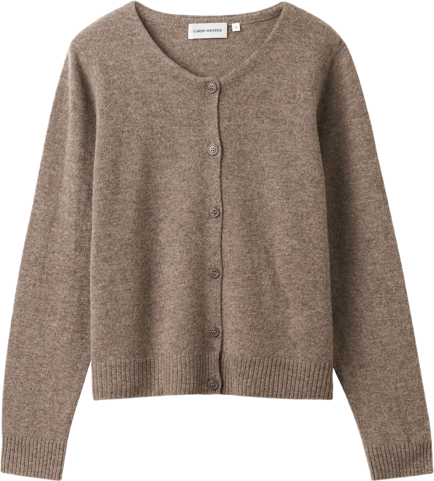 Cardigan i ull DIJON, från Carin Wester, i färgen Mole melange.