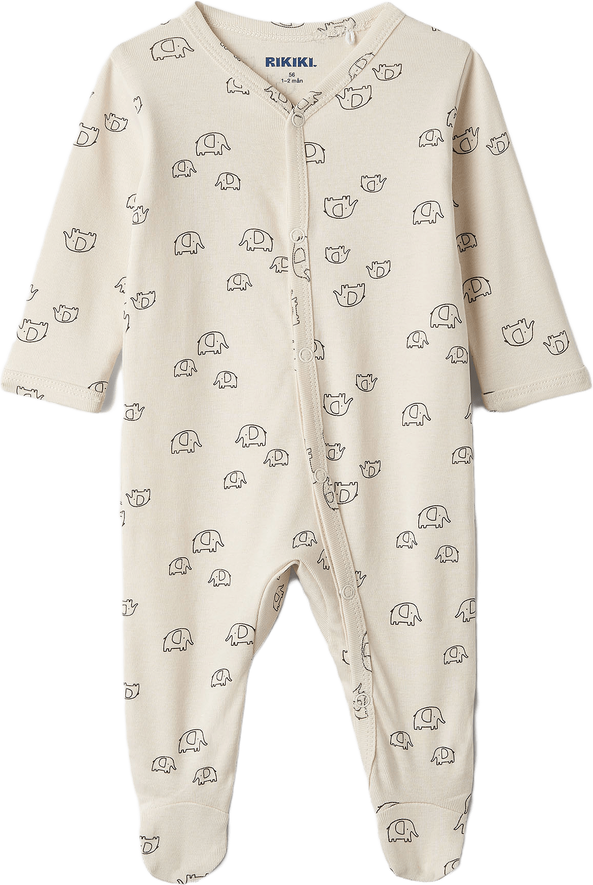 Pyjamas med tryckknappar ALEX, från RIKIKI, i färgen Elephants Print.