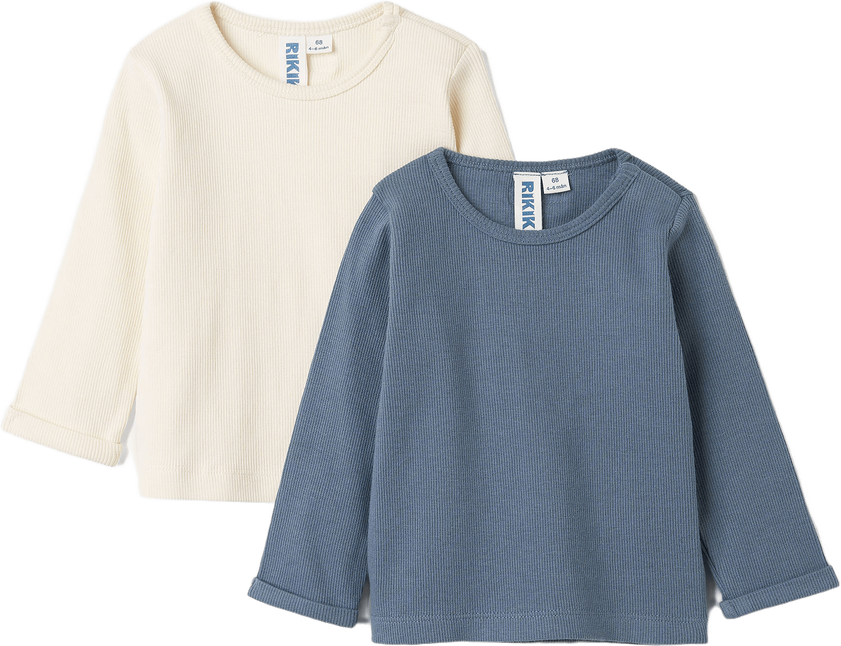 Ribbad tröja DEDE, 2-pack, från RIKIKI, i färgen Blue.