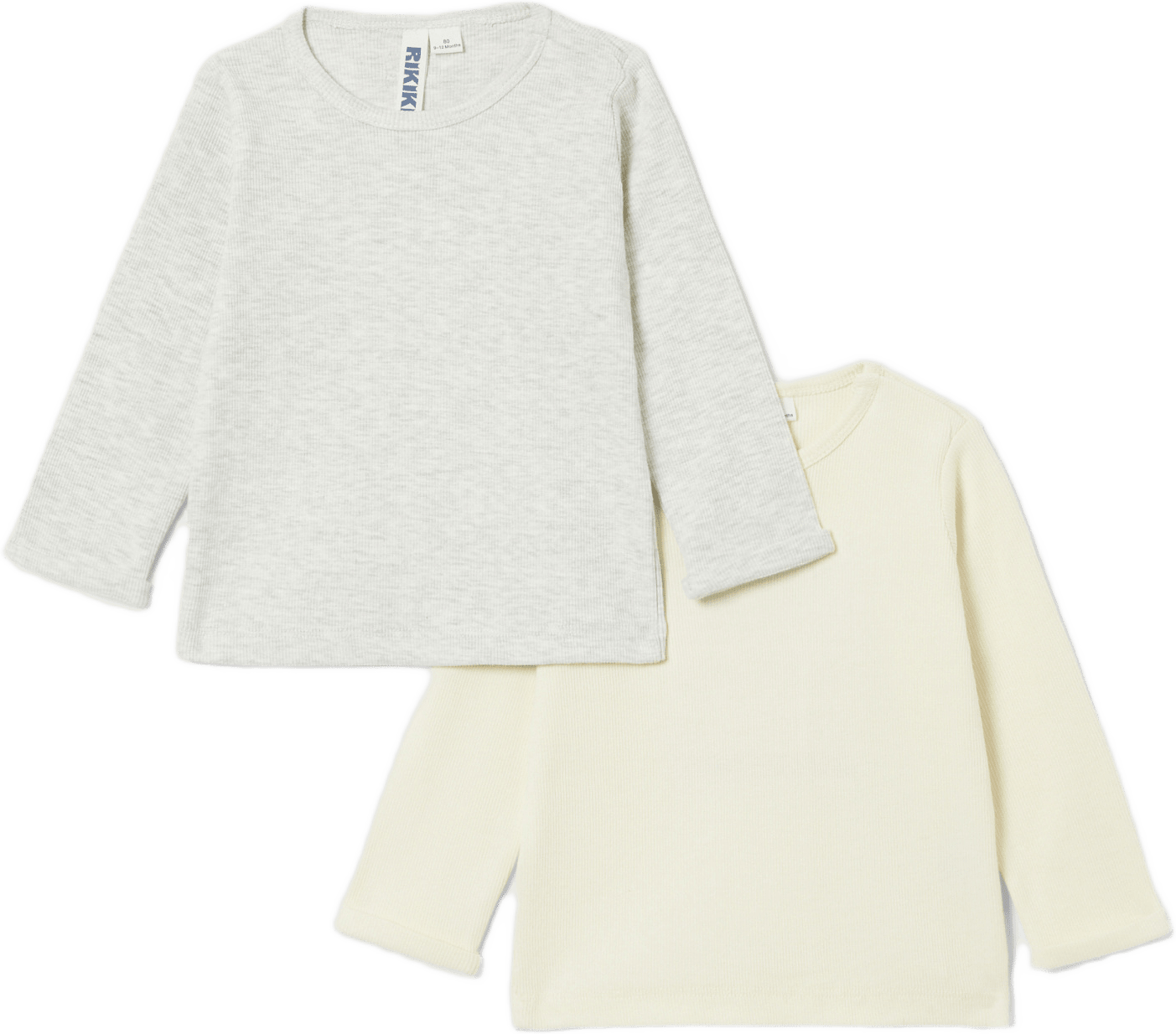 Ribbad tröja DEDE, 2-pack, från RIKIKI, i färgen Grey Melange.