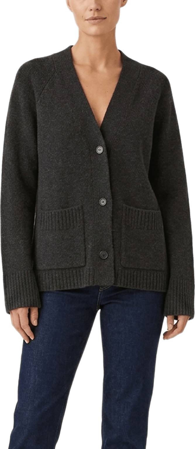 Cardigan i ull WARD, från Wera, i färgen Brown Melange.