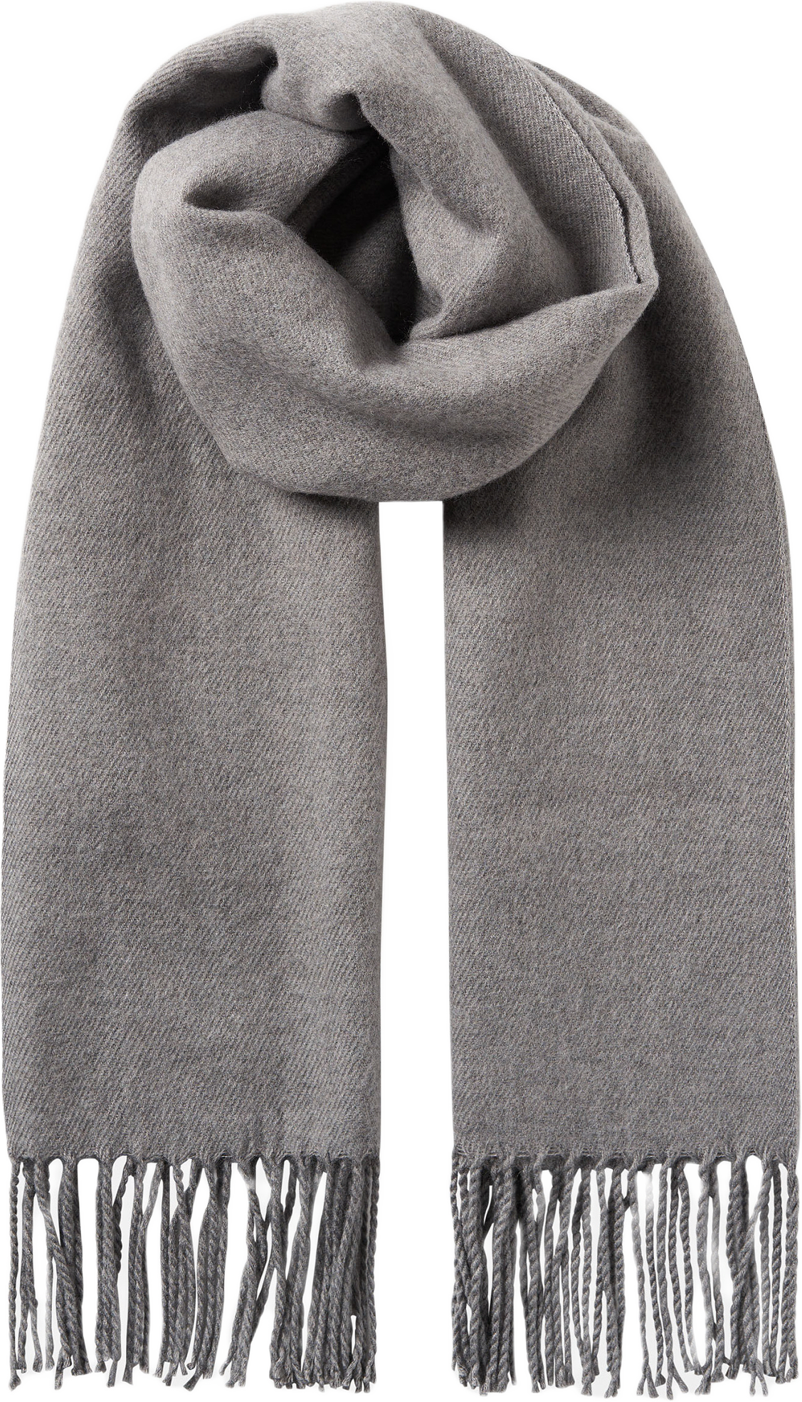 Halsduk med fransar BO, från Å MAN, i färgen Grey Melange.
