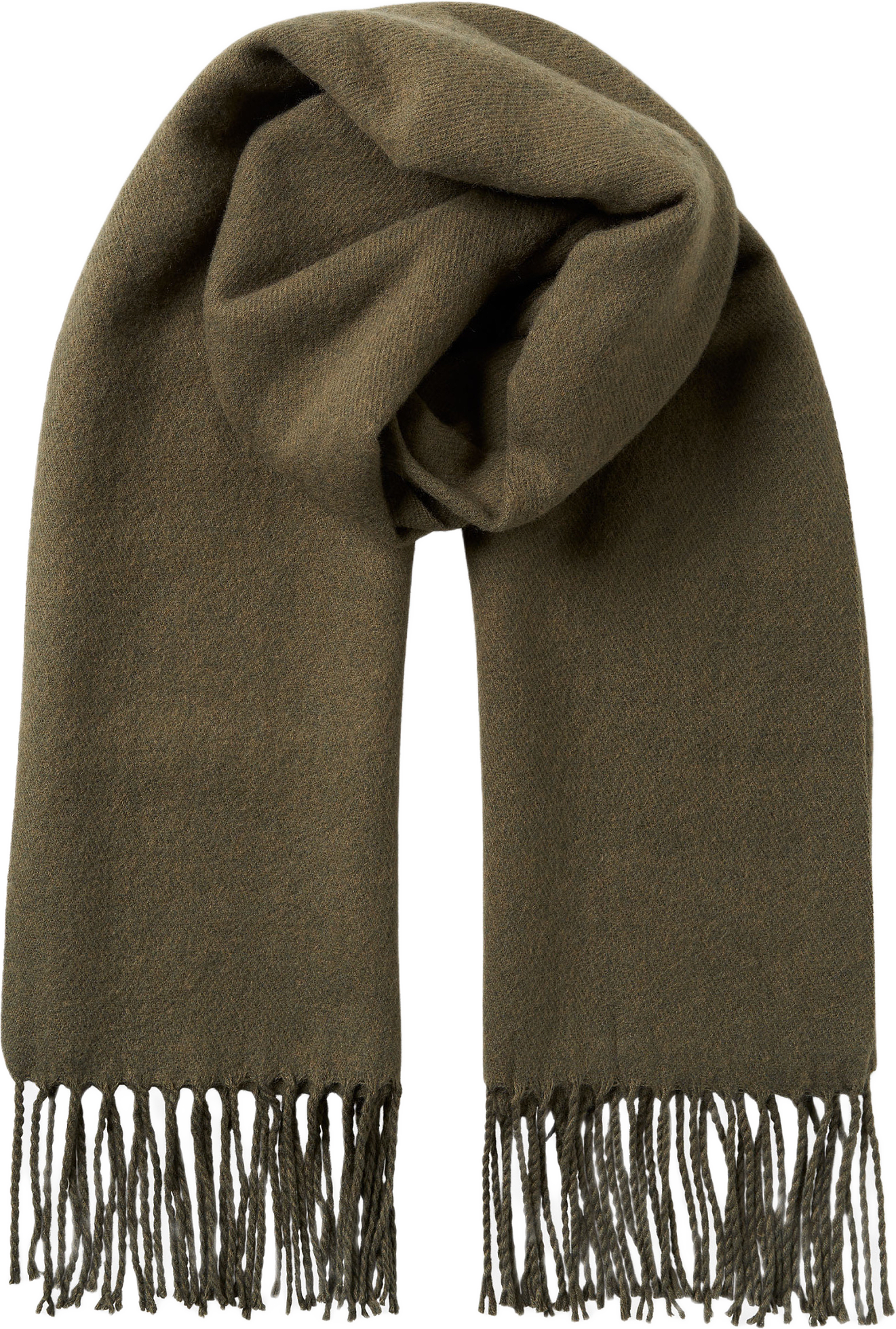 Halsduk med fransar BO, från Å MAN, i färgen Khaki.