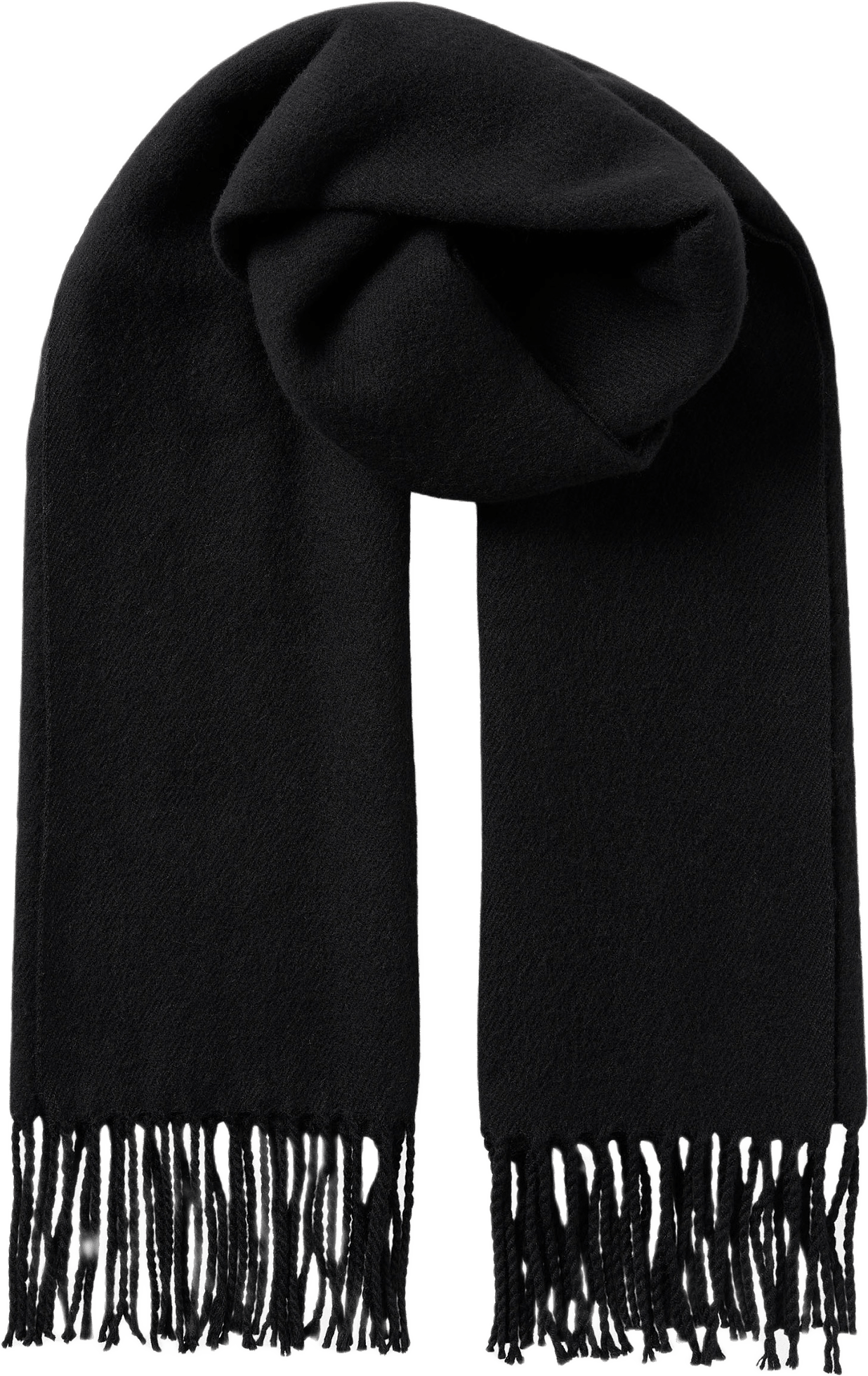 Halsduk med fransar BO, från Å MAN, i färgen Black.