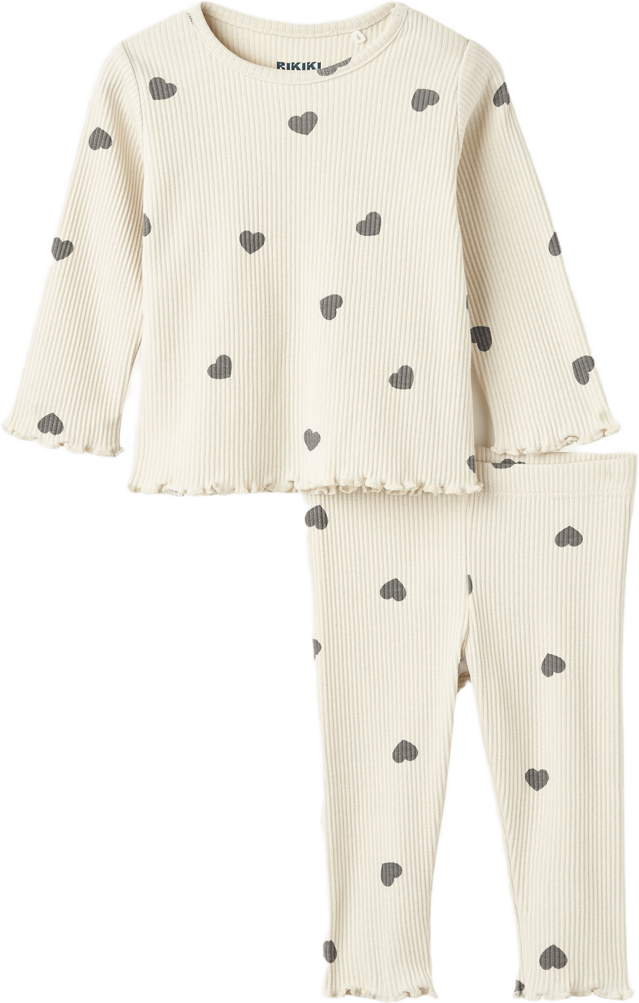 Ribbat set AMI, från RIKIKI, i färgen Grey/White.