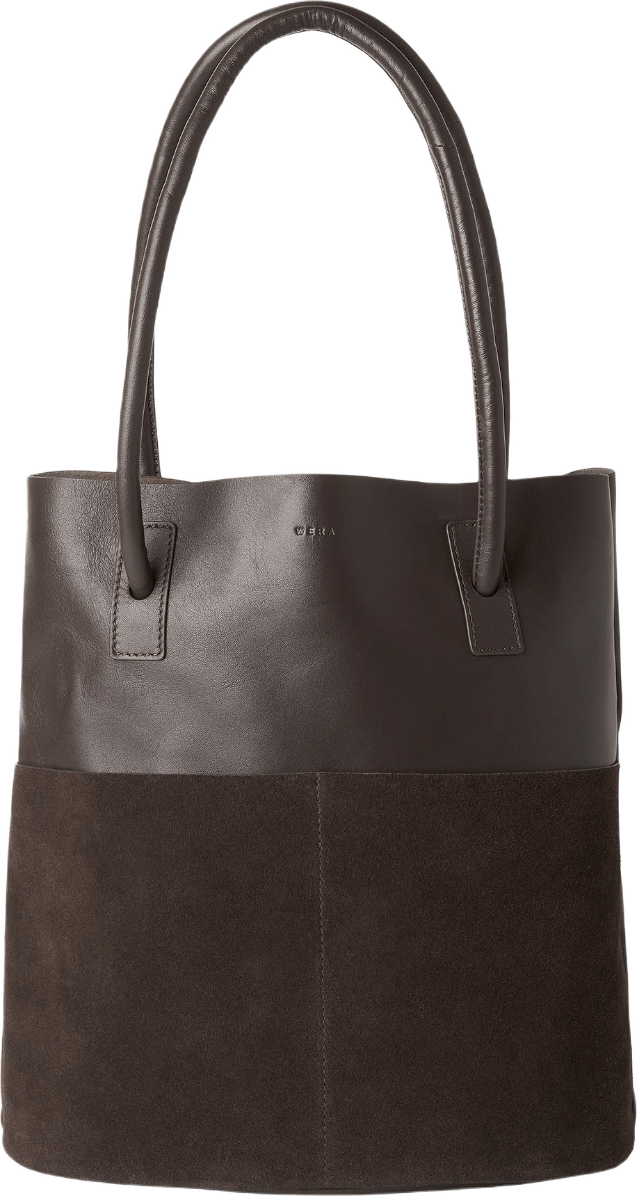 Bucket bag i skinn SPANY, från Wera, i färgen Darkbrown.