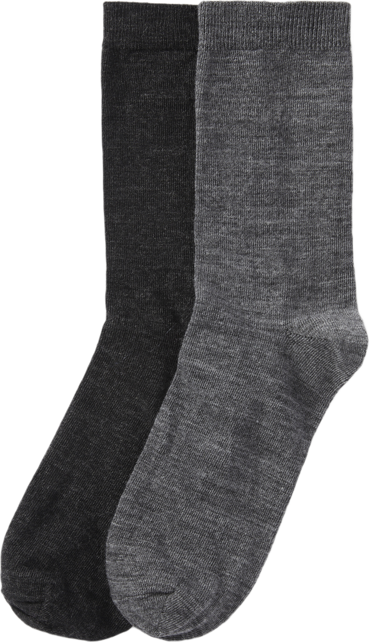 Strumpor i merinoullmix, 2-pack, från Å WOMAN, i färgen Mid Grey Melange.