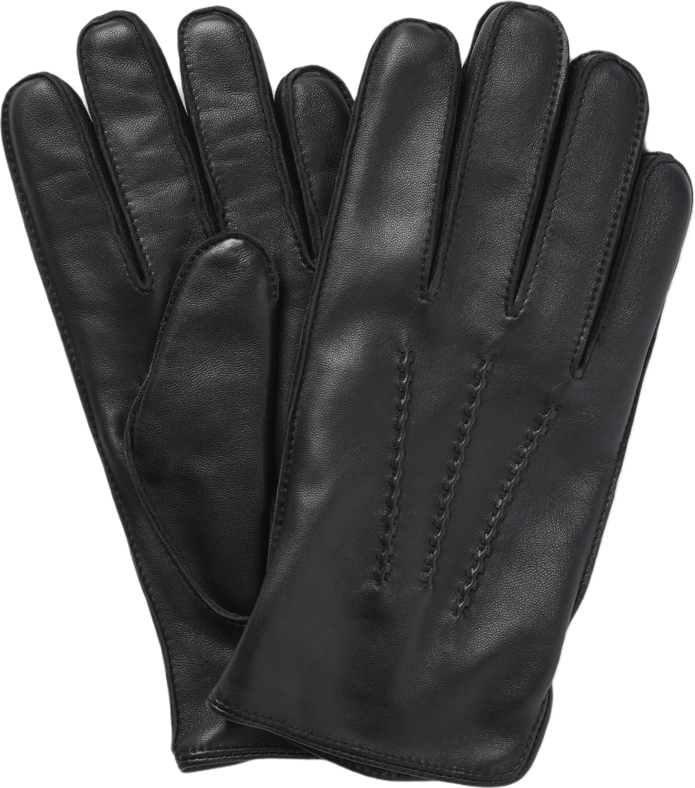 Fodrade skinnhandskar ADAM, från SANDÖ, i färgen Black.