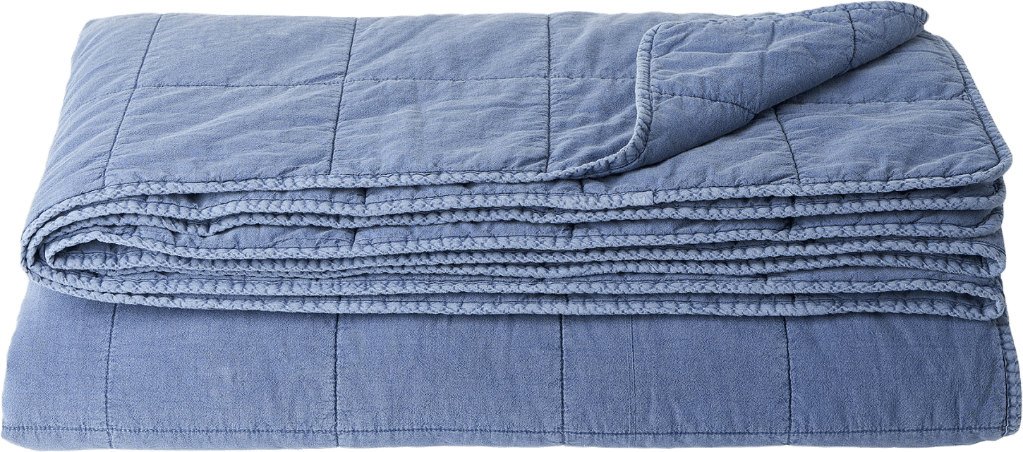 Quiltat överkast CELIA 240x240 cm, från Åhléns Home, i färgen Mid Blue.