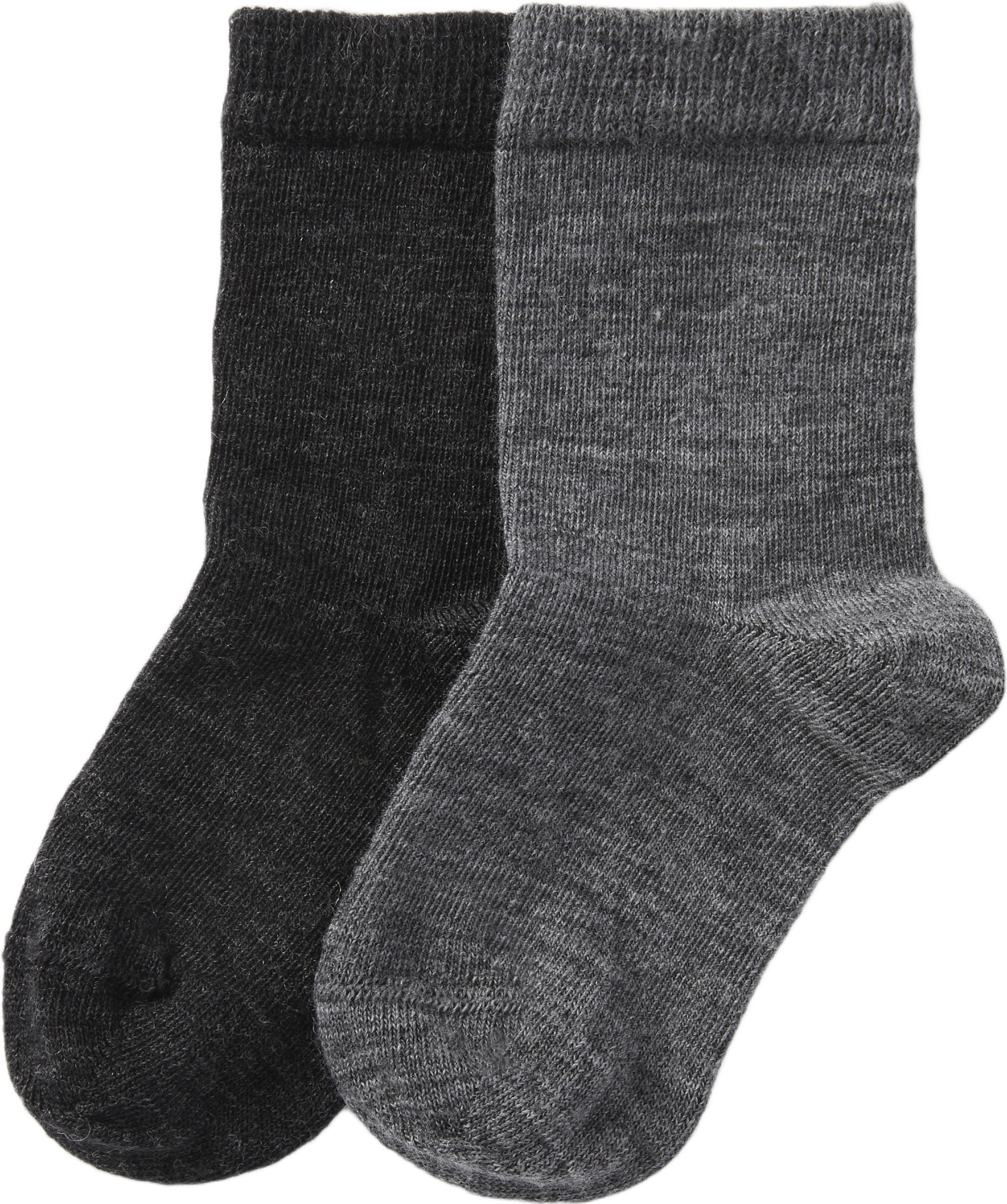 Strumpor i merinoullmix, 2-pack, från Å KIDS, i färgen Dark Grey Mel.