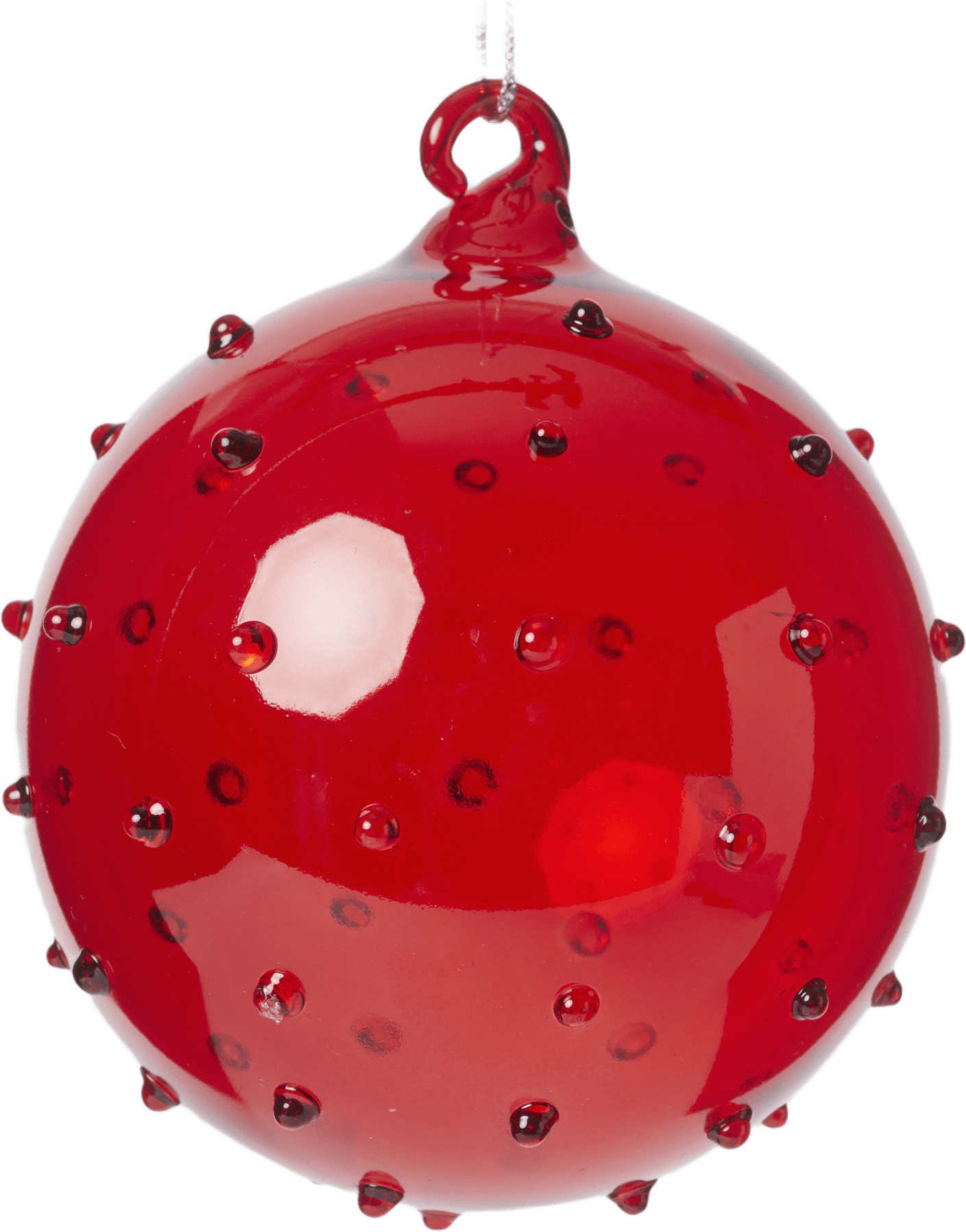 Julgranskula i glas SPIKY 8 cm, från Åhléns Home, i färgen Red.