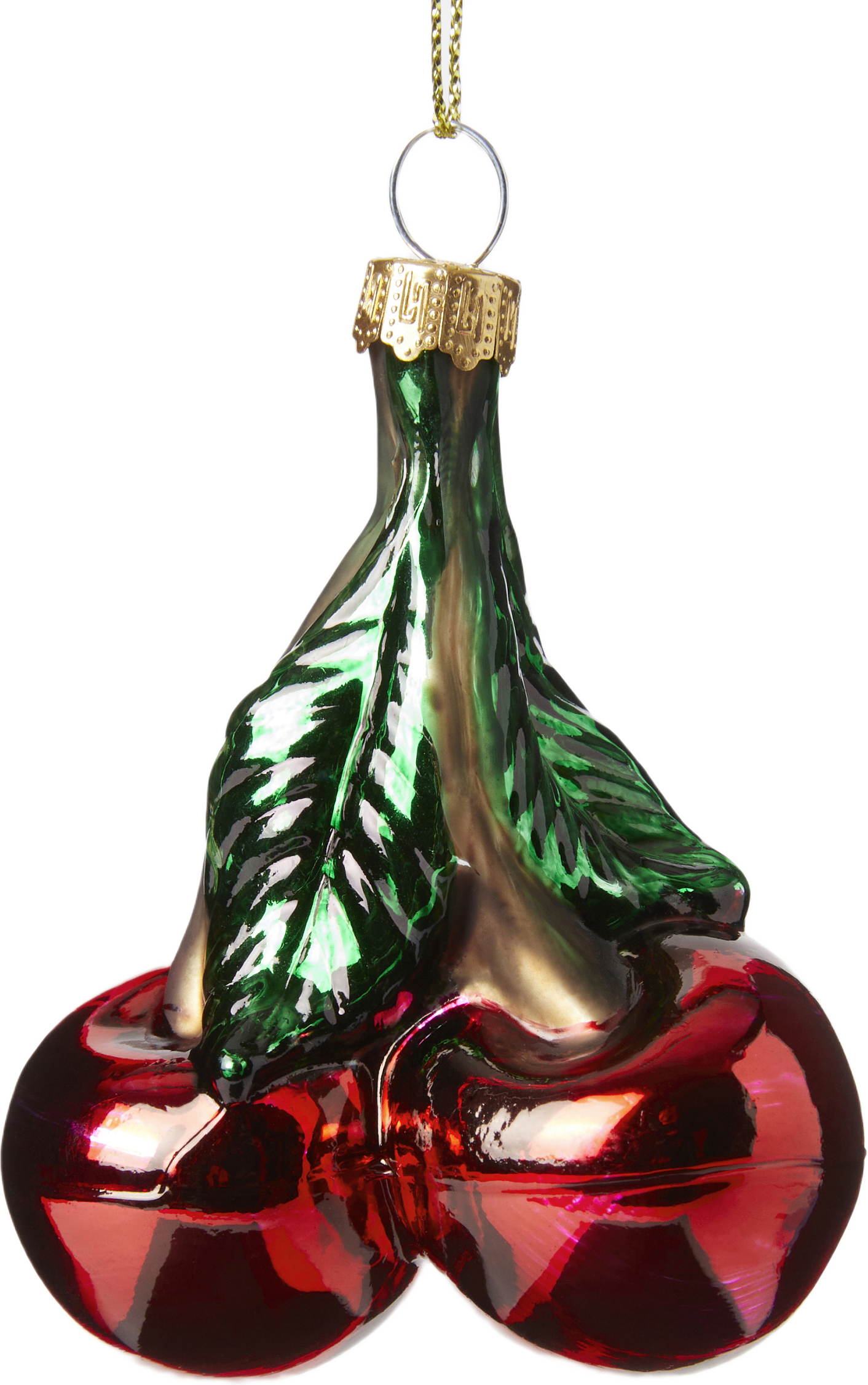 Julgranshänge i glas KÖRSBÄR, från Åhléns Home, i färgen Red.