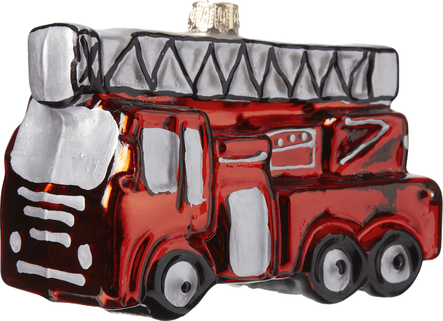 Julgranshänge i glas BRANDBIL, från Åhléns Home, i färgen Red.