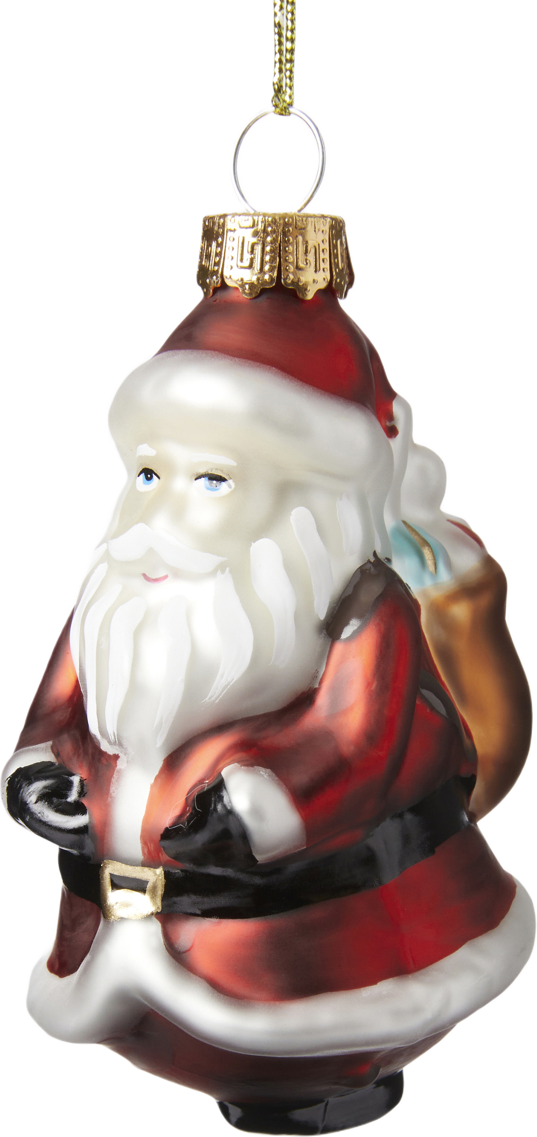 Julgranshänge i glas TOMTE, från Åhléns Home, i färgen Red.