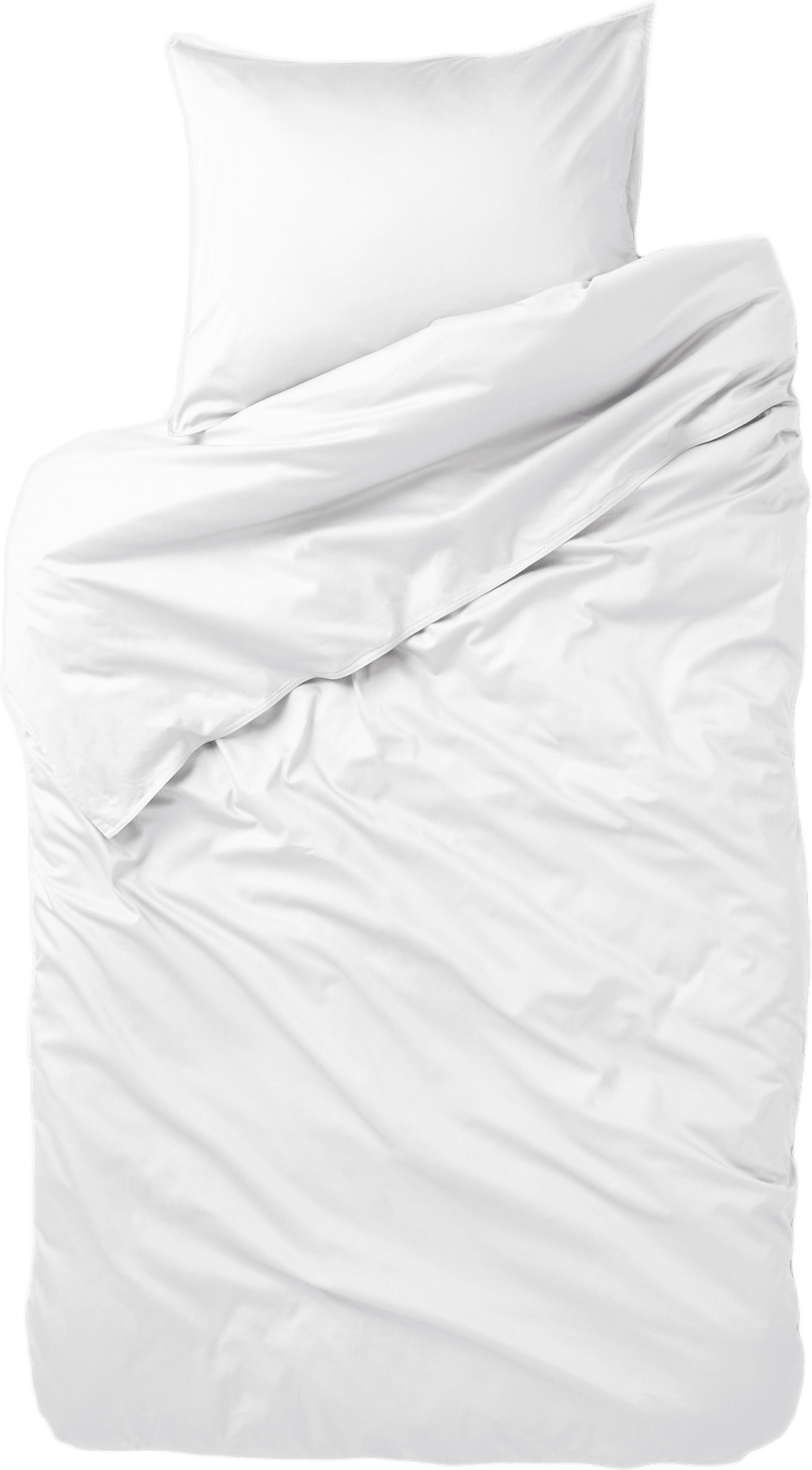 Enfärgat bäddset i satin 150x210 cm, från VIDE, i färgen White.