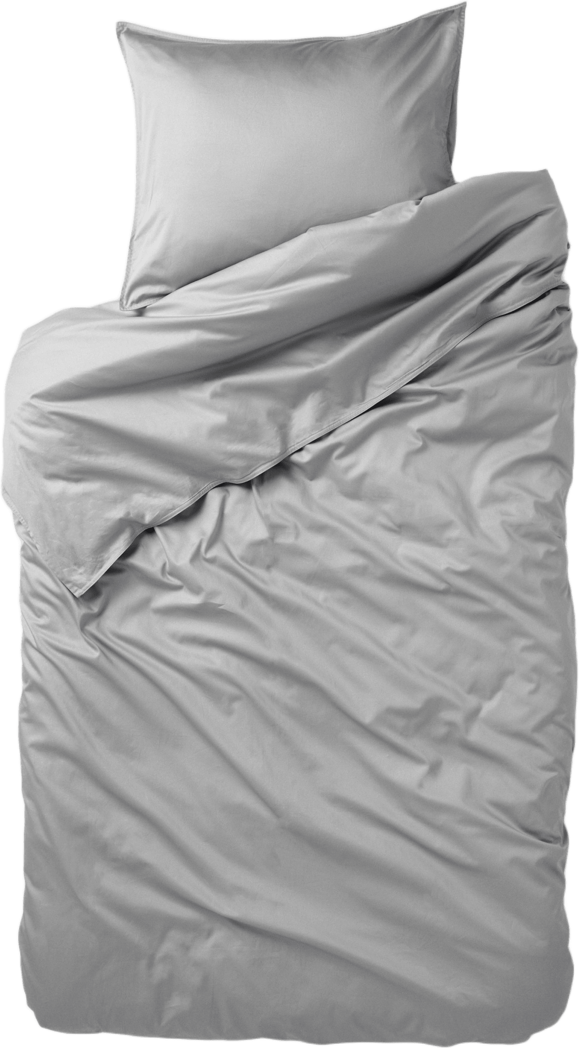 Enfärgat bäddset i satin 150x210 cm, från VIDE, i färgen Dk Grey.