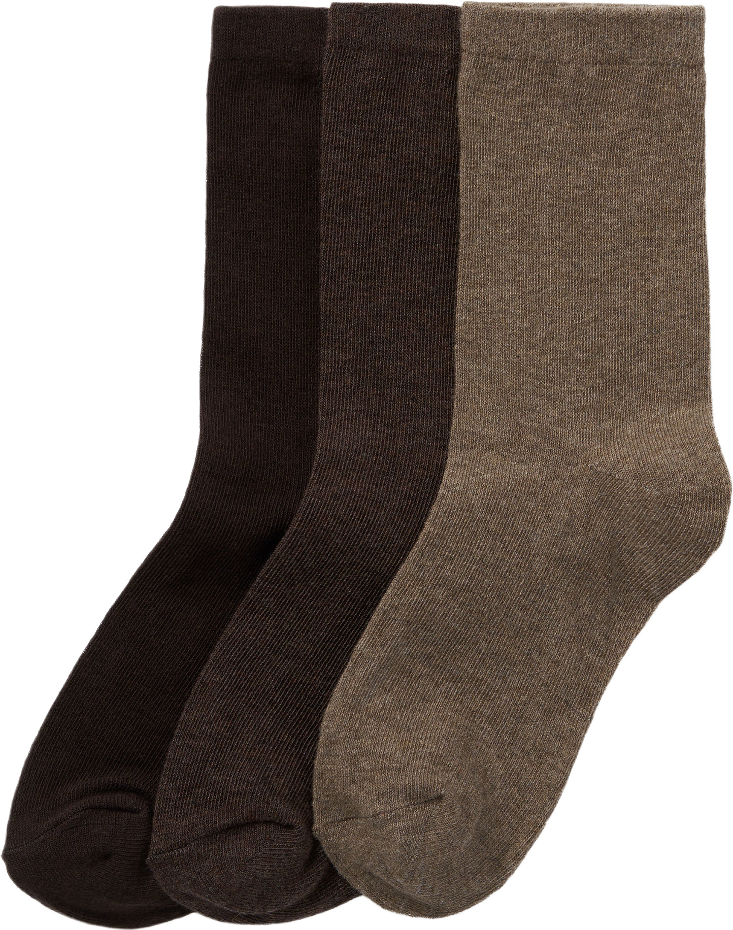 Enfärgade strumpor, 3-pack, från Å WOMAN, i färgen Brown.
