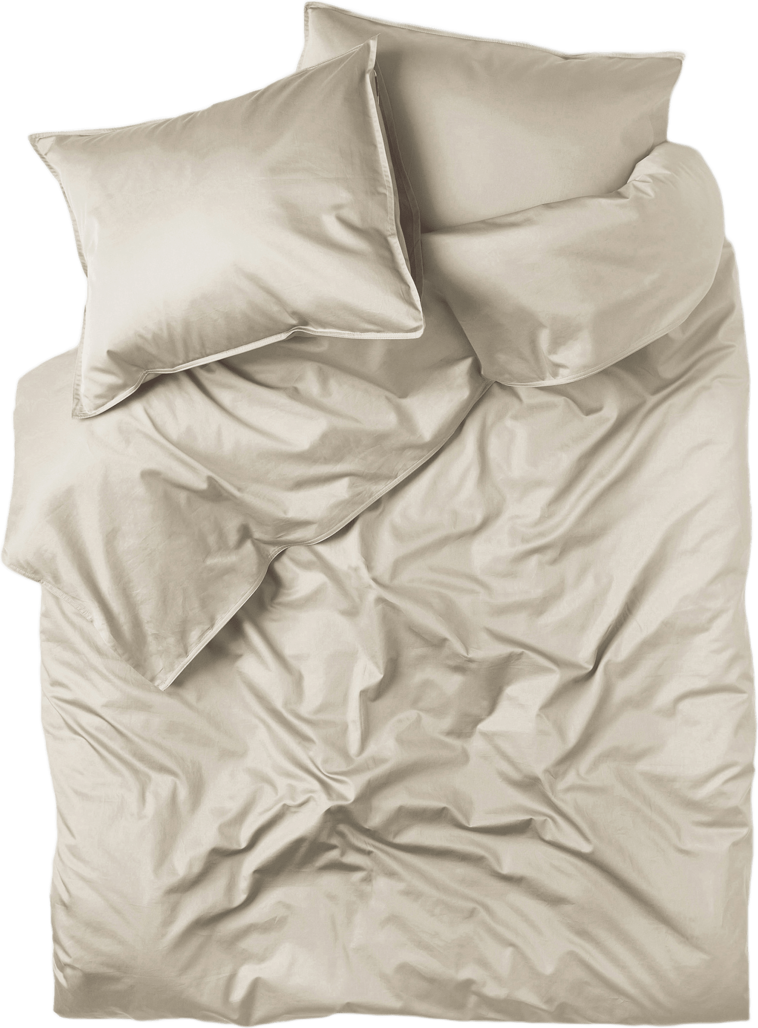 Enfärgat bäddset i satin 220x210 cm, från VIDE, i färgen Lt Beige.