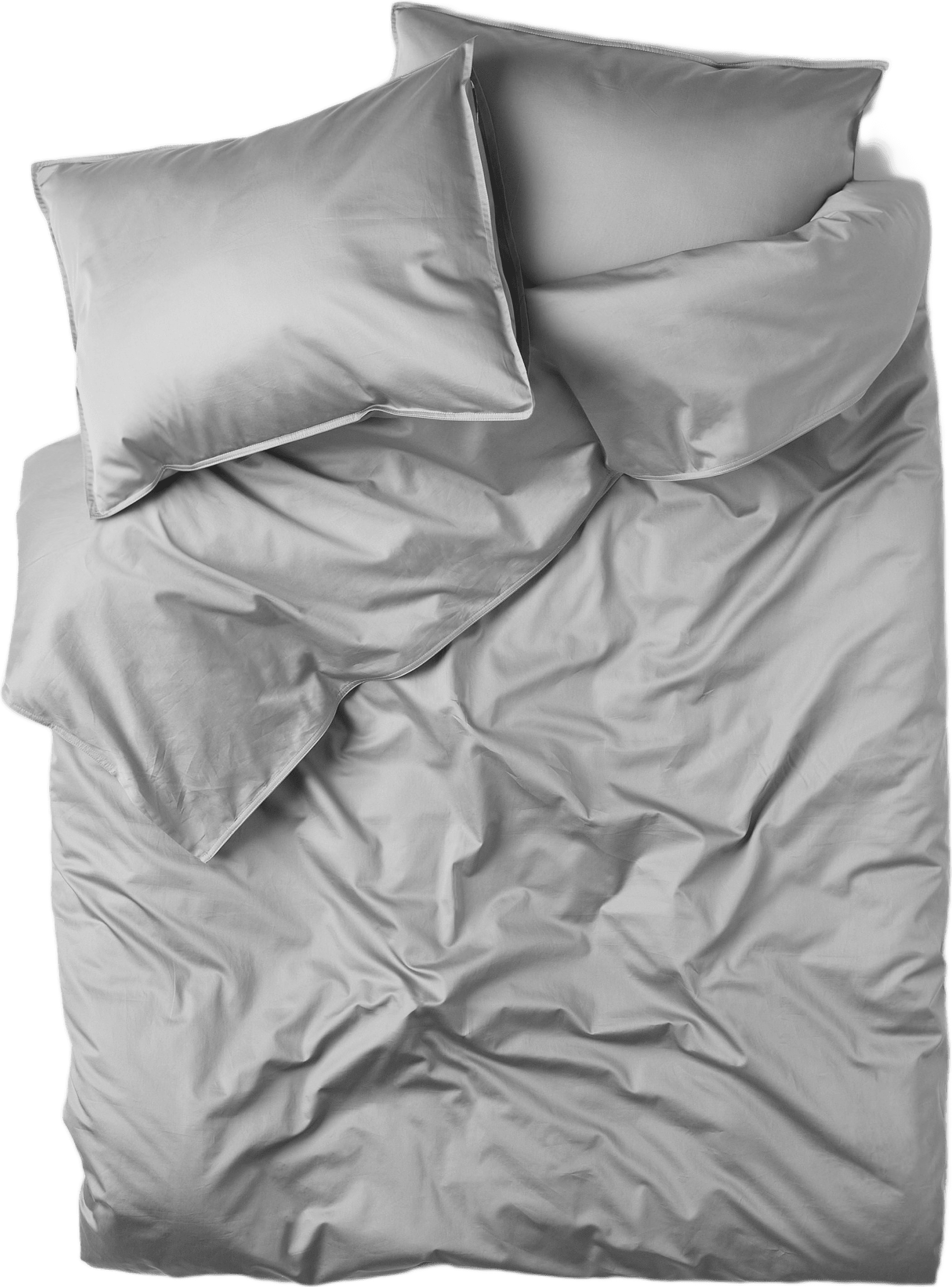 Enfärgat bäddset i satin 220x210 cm, från VIDE, i färgen Dk Grey.