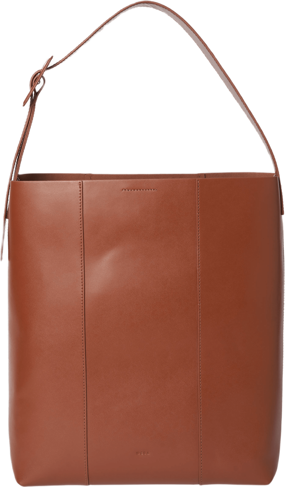 Shopperväska i skinn IRIS, från Wera, i färgen Cognac.
