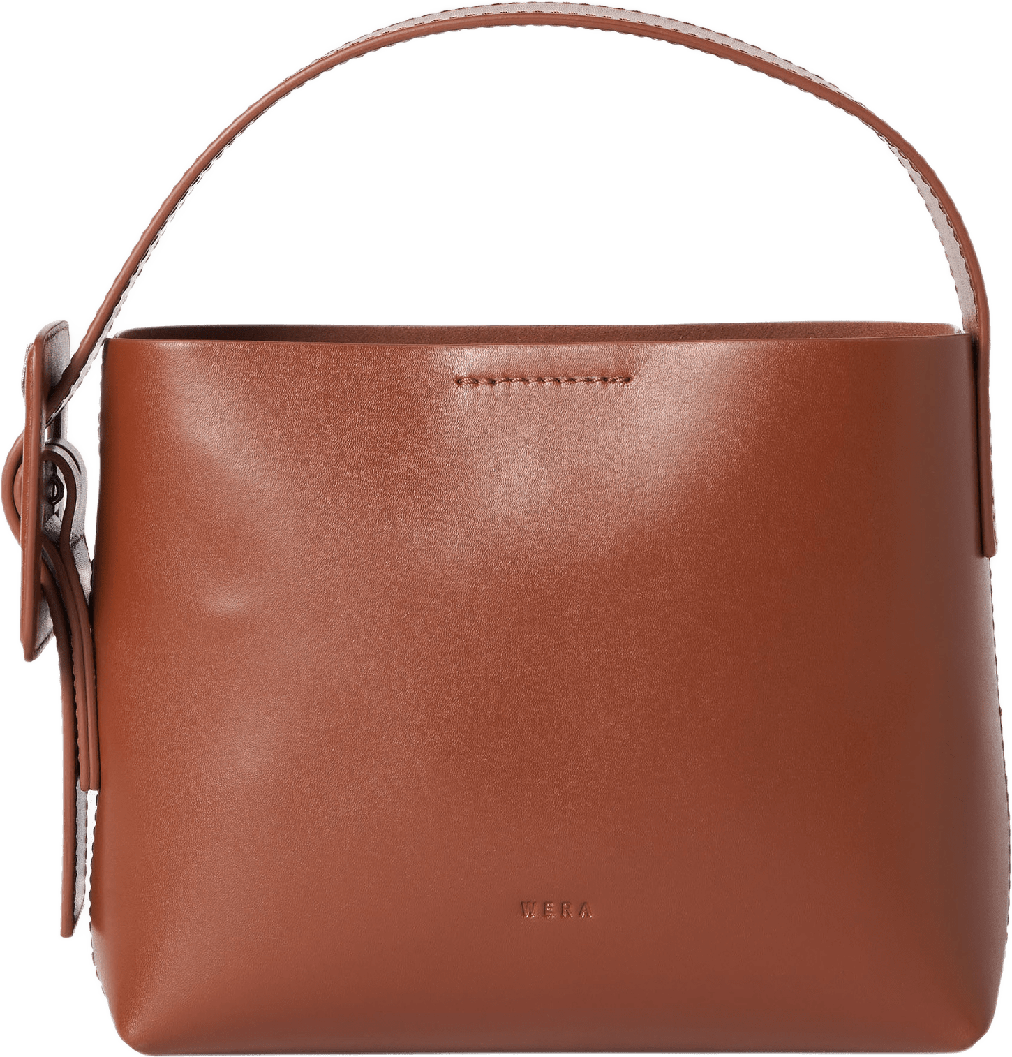 Crossbodyväska i läder IRIS, från Wera, i färgen Cognac.