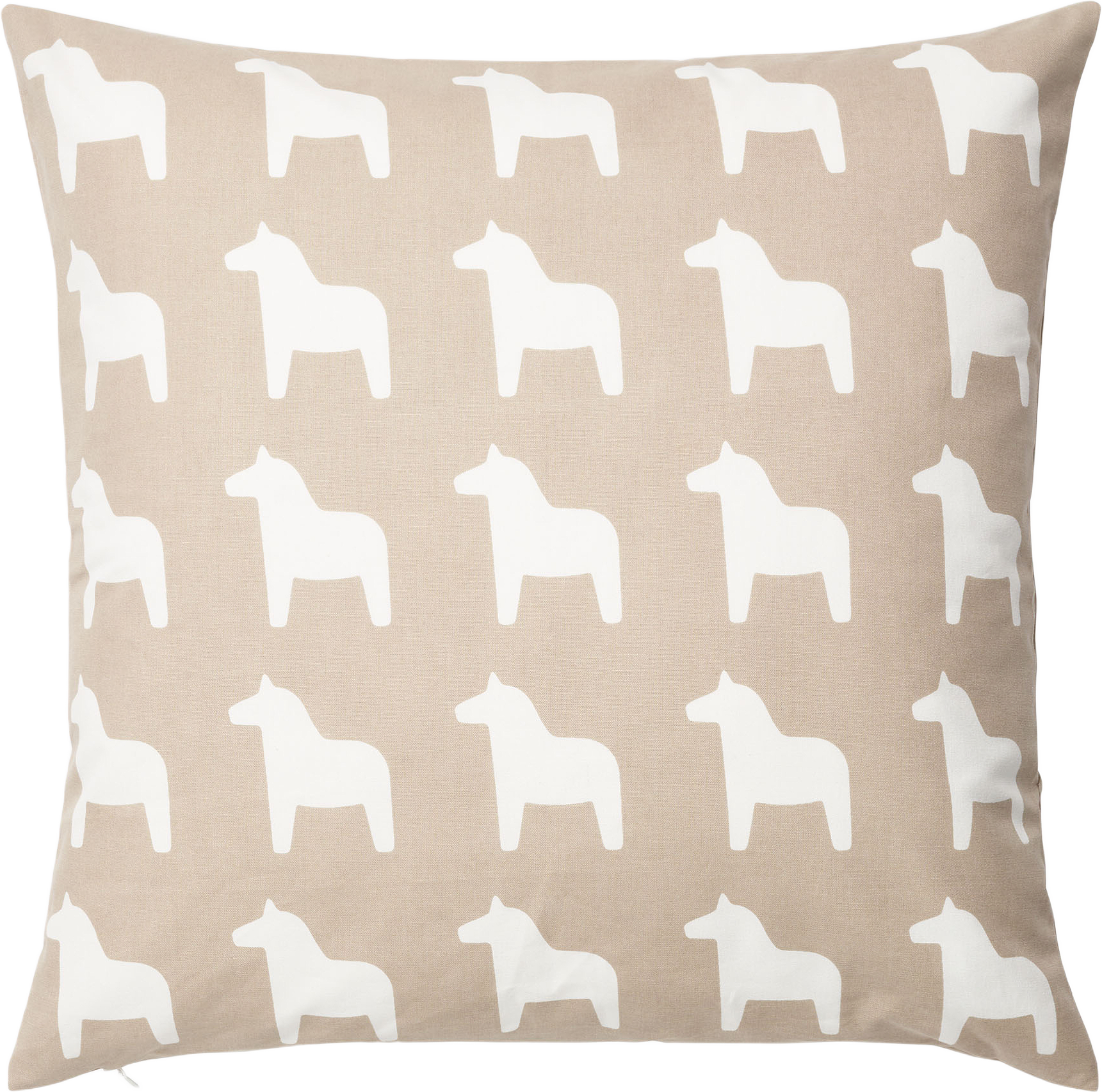 Kuddfodral DALAHÄST 50x50 cm, från Åhléns Home, i färgen Beige/Off White.