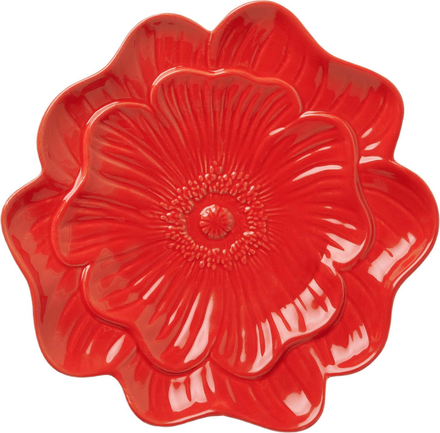 Assiett i porslin VALLMO 22 cm, från Åhléns Home, i färgen Red.