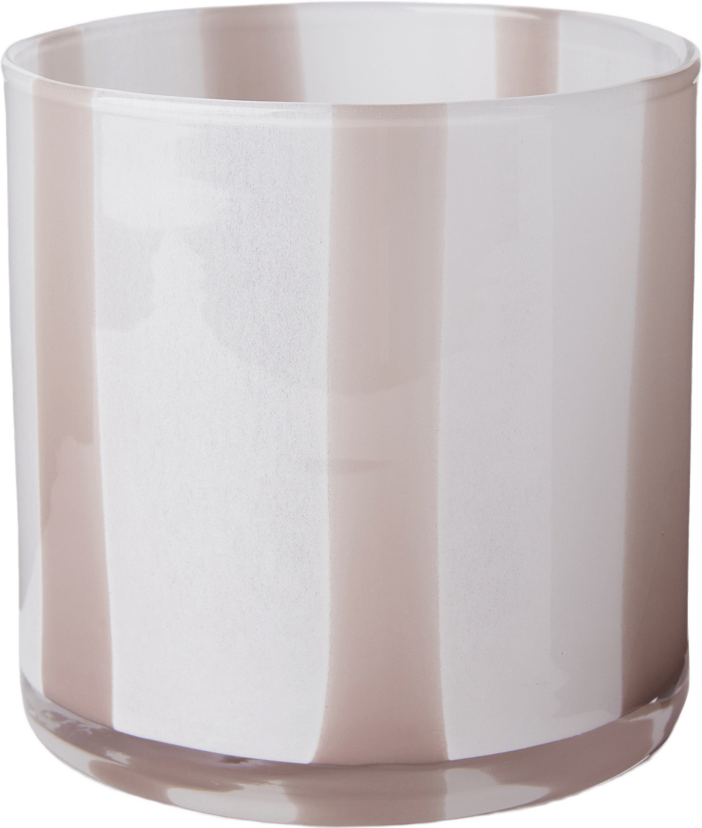 Ljuslykta LUMA STRIPE 10 cm, från Åhléns Home, i färgen White/Pink.