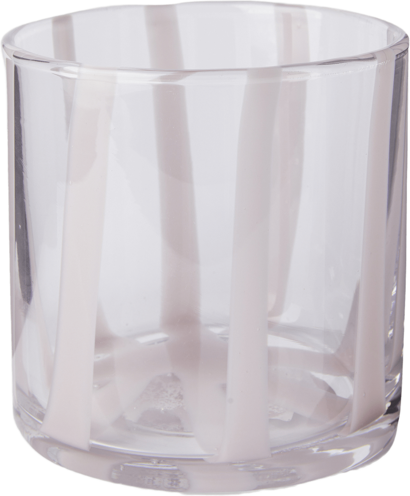 Ljuslykta LUMA STRIPE 10 cm, från Åhléns Home, i färgen Transp/Pink.