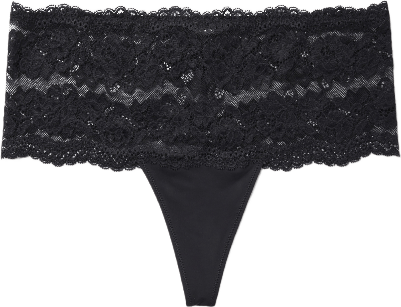 Spetstrosa string retro ELINA, från Avelie Lingerie, i färgen Black.