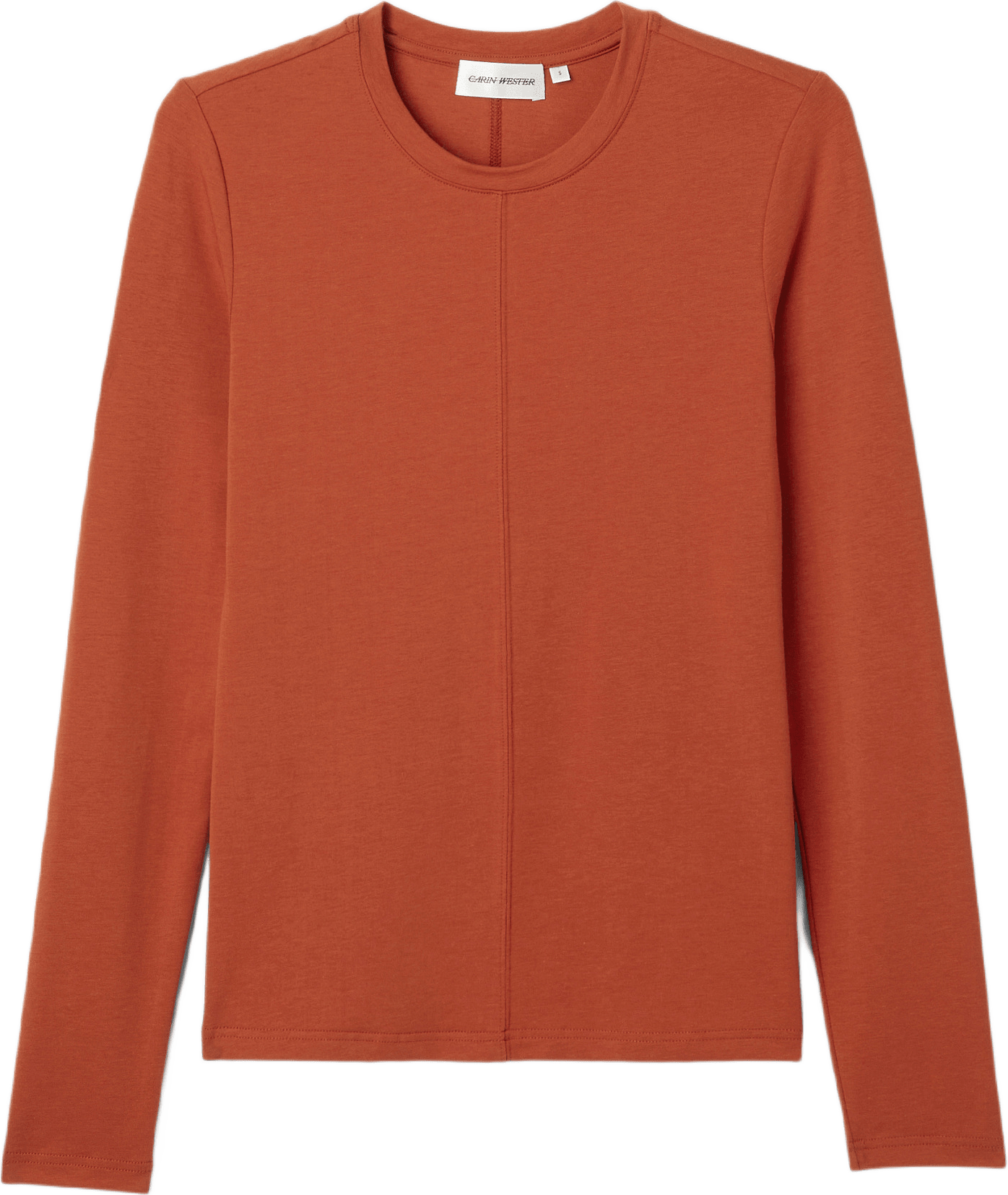 Långärmad topp i lyocellmix IMOLA, från Carin Wester, i färgen Rust.