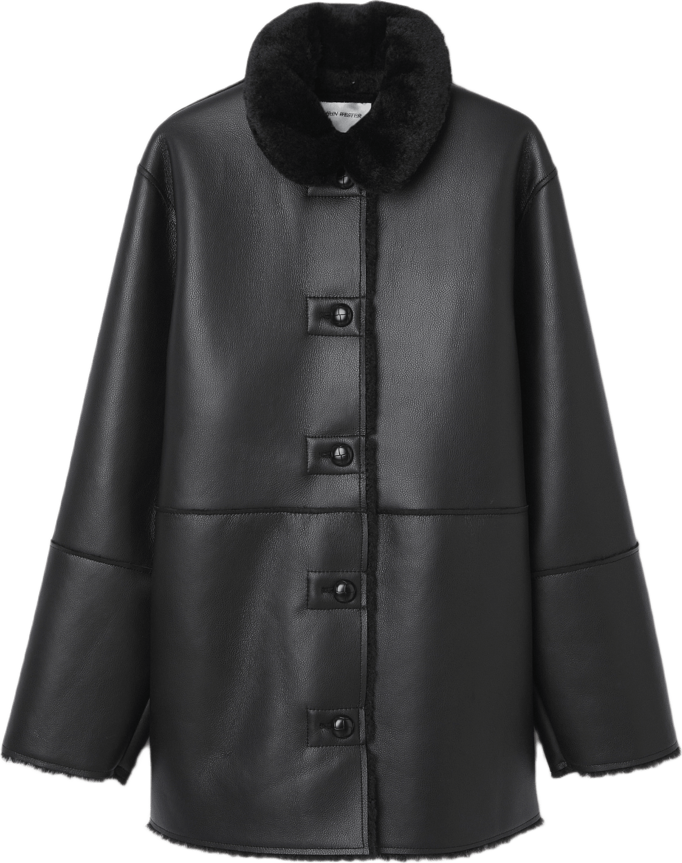 Lång jacka med pälskrage AVELLINO, från Carin Wester, i färgen Black.