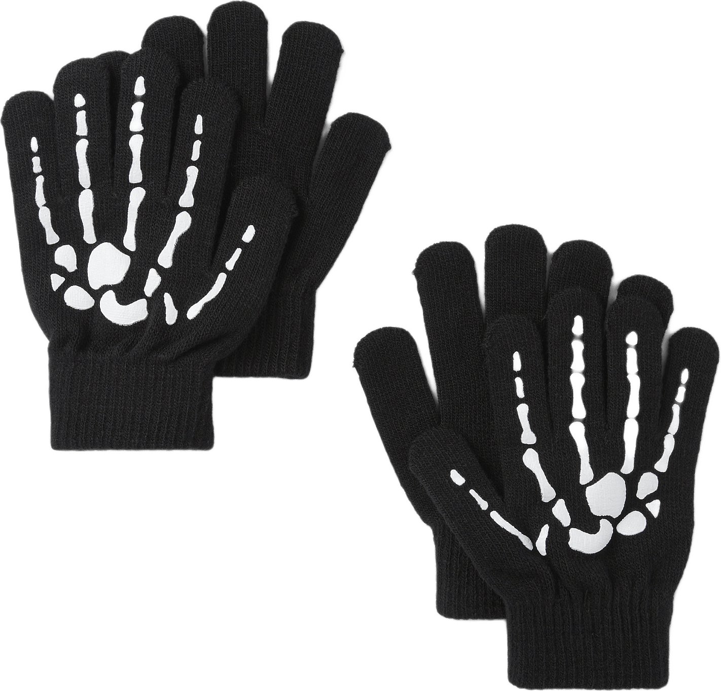 Självlysande fingervantar SKELETON, 2-pack, från Å KIDS, i färgen Black.