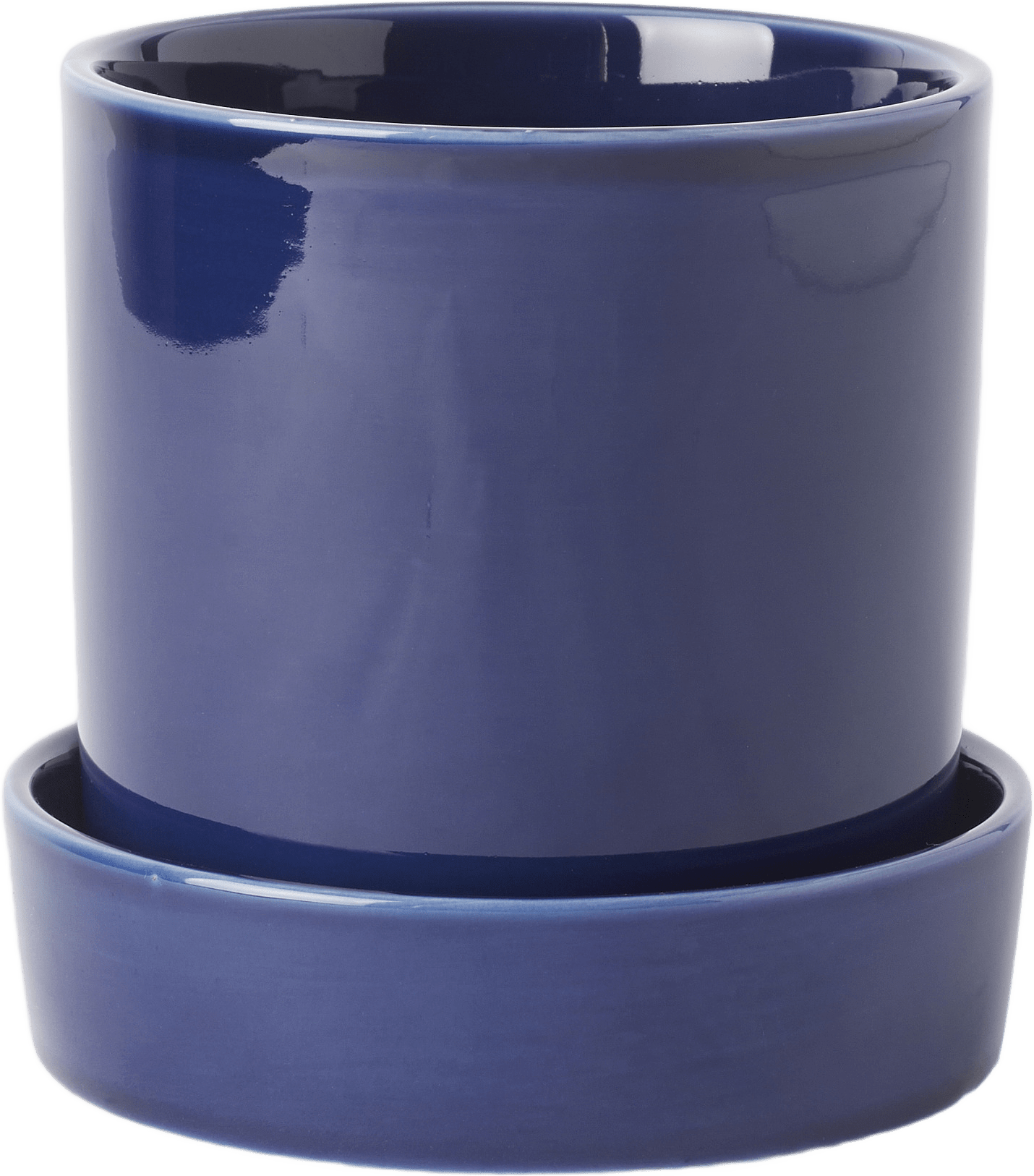 Kruka med fat TED 13,5 cm, från Åhléns Home, i färgen Blue.