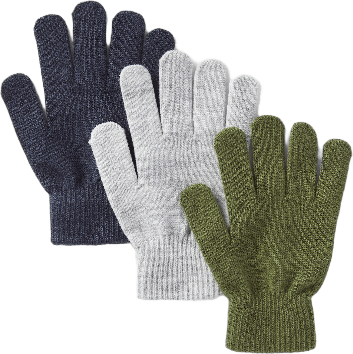 Fingervantar LENNON, 3-pack, från RIKIKI, i färgen Deep Lichen Green.