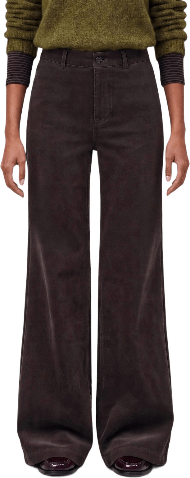 Vida manchesterbyxor med hög midja IKA, från Carin Wester, i färgen Dark Brown.