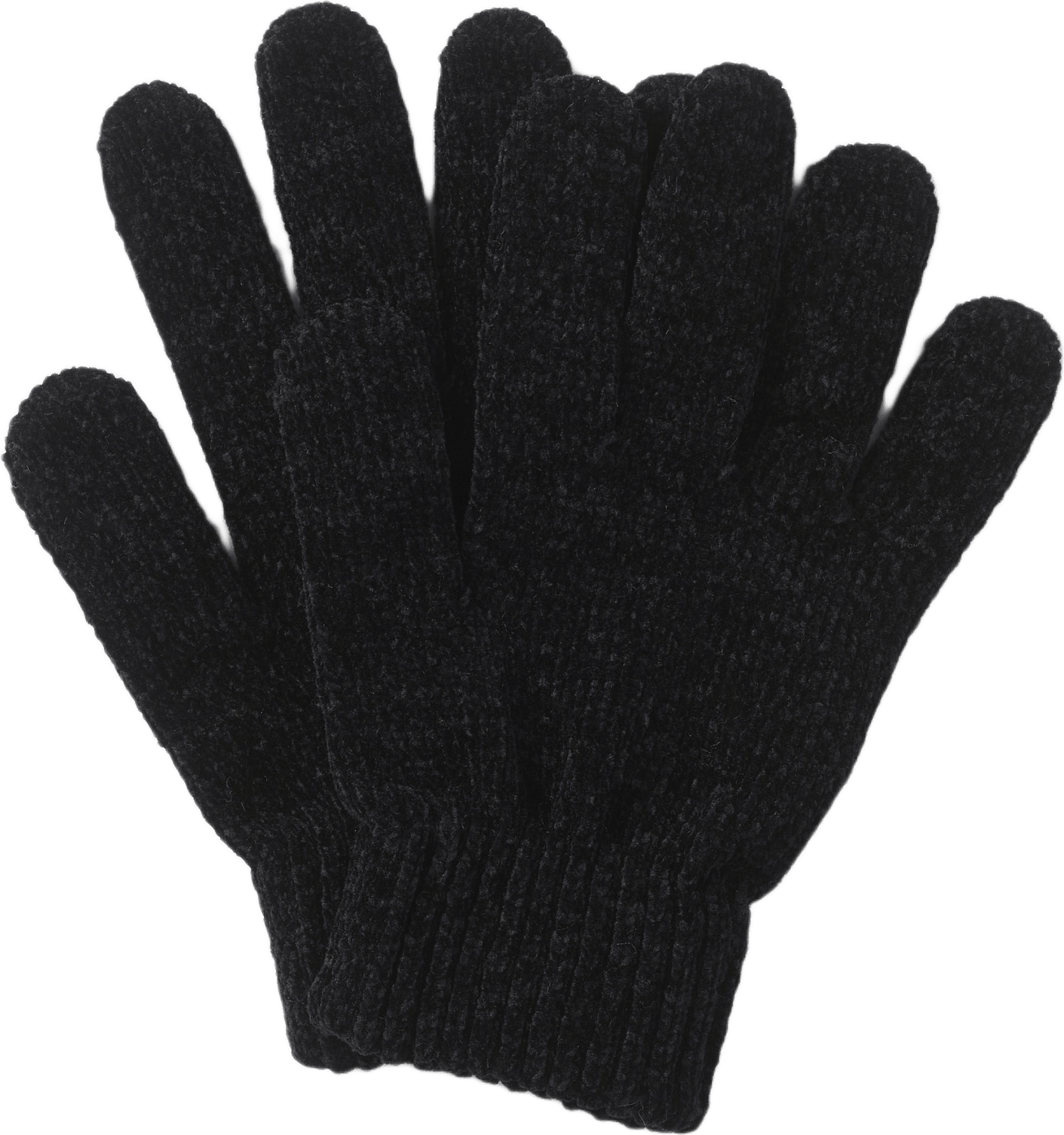 Fingervantar i chenille KAJSA, från Å WOMAN, i färgen Black.