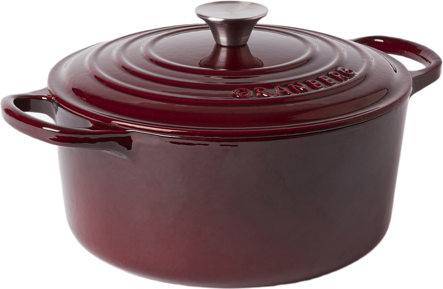 Gjutjärnsgryta 5,1 L, från GRANBERG, i färgen Burgundy.