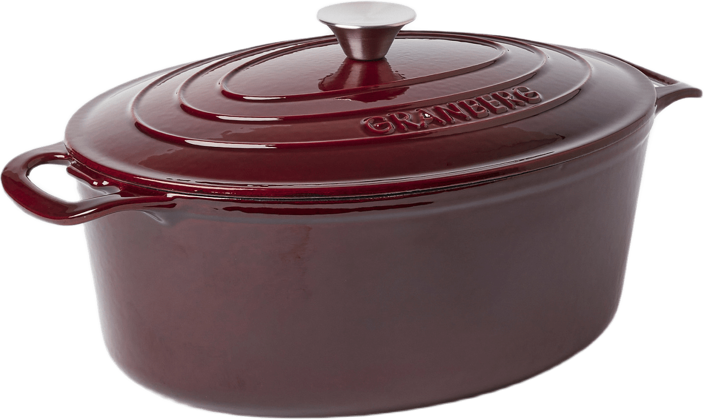 Gjutjärnsgryta oval 6 L, från GRANBERG, i färgen Burgundy.