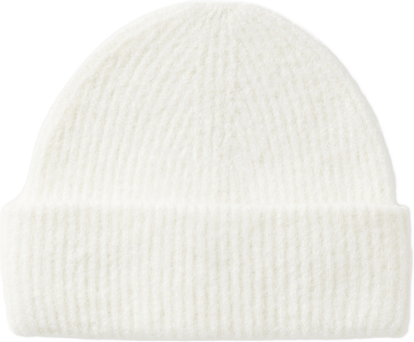 Tjockt stickad mössa JUNI, från Å WOMAN, i färgen Creme White.