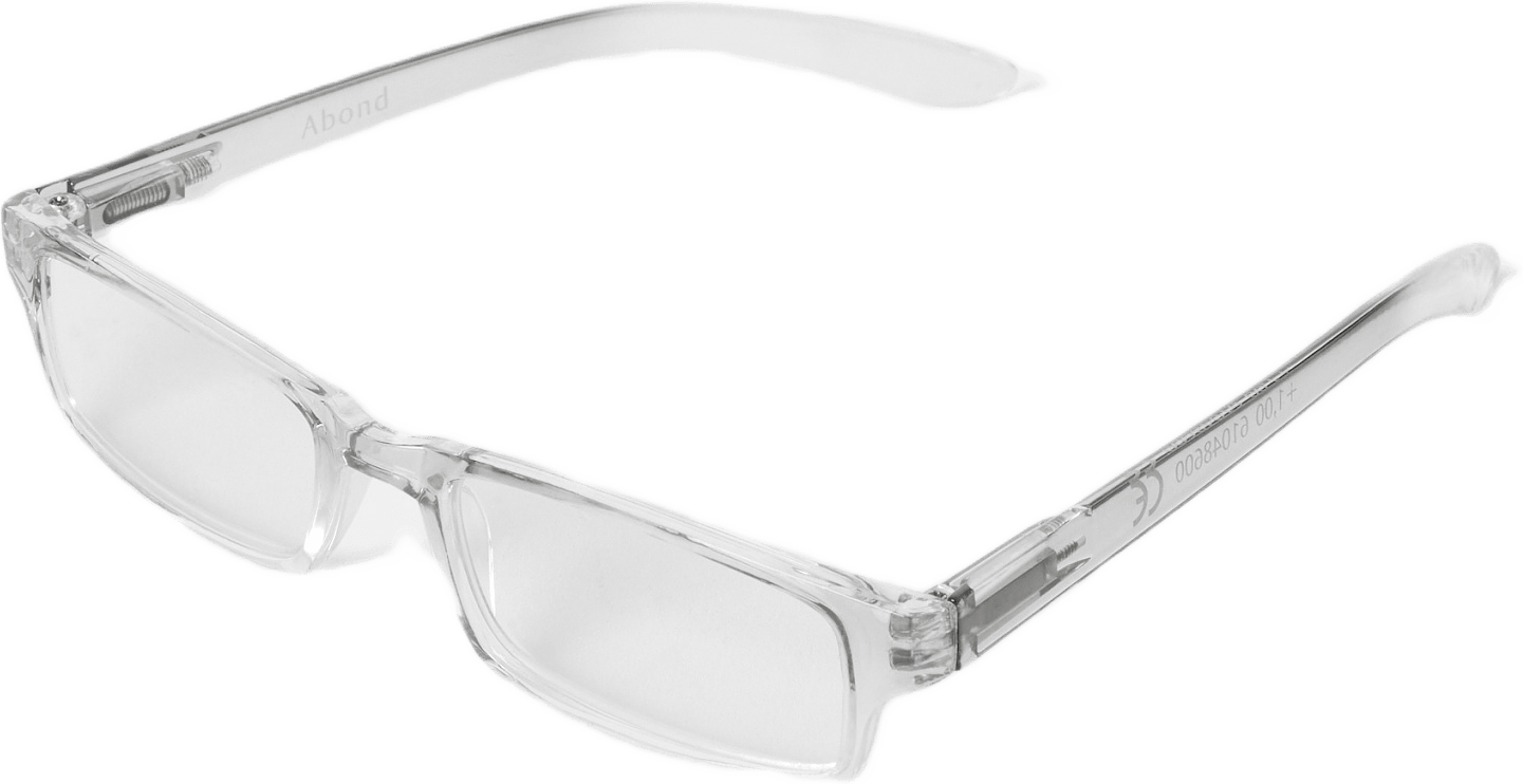 Läsglasögon SQUARE small +1,5, från Abond, i färgen Transparant.