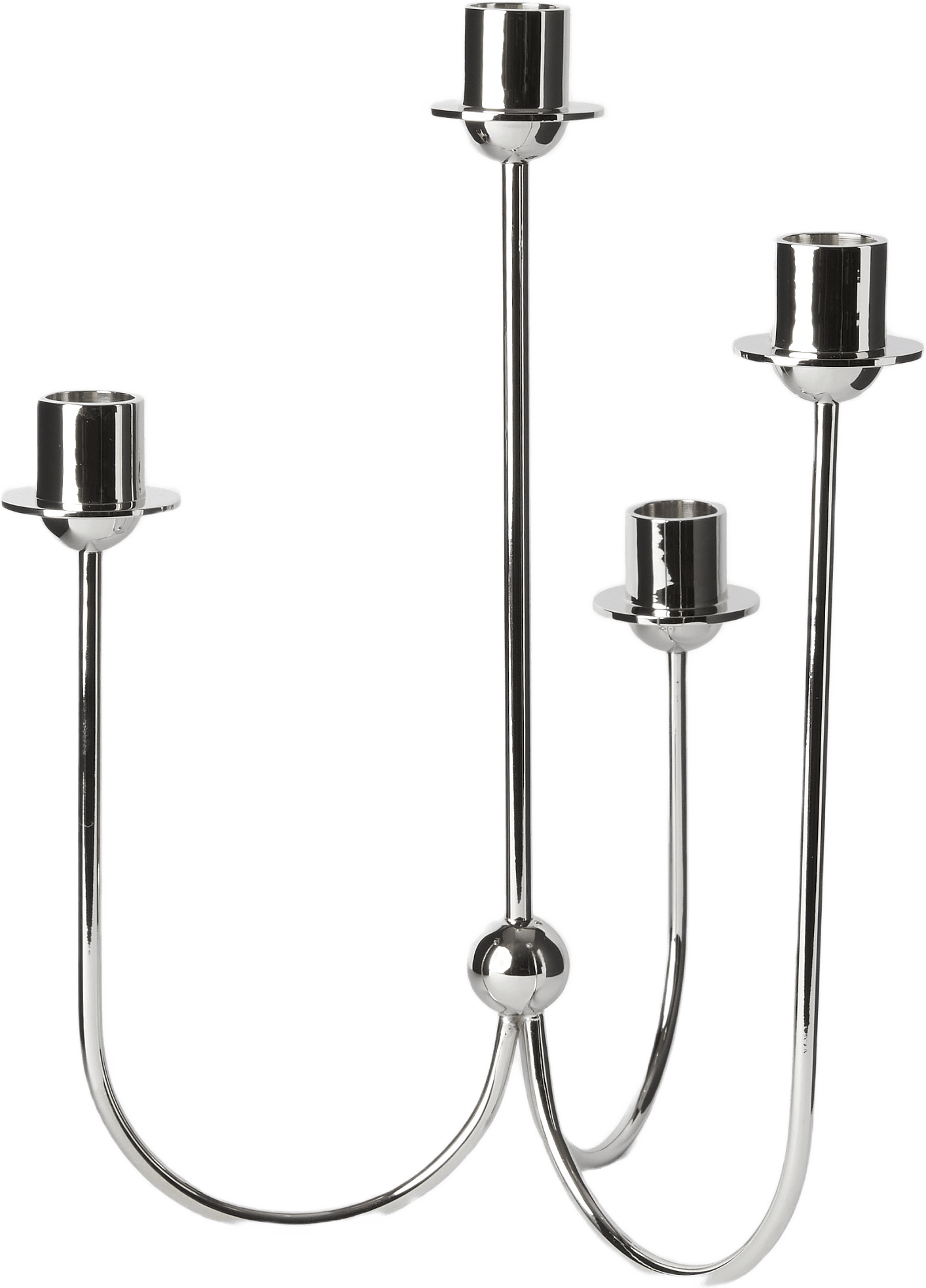 Ljusstake i mässing 4 ljus, från MANO ATELIER, i färgen Silver.