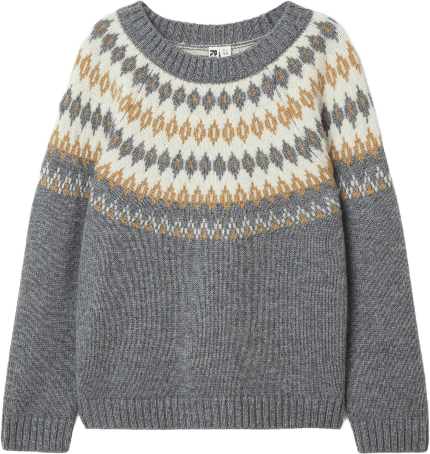 Tröja i lammull LUCKY, från RIKIKI, i färgen Grey Melange.